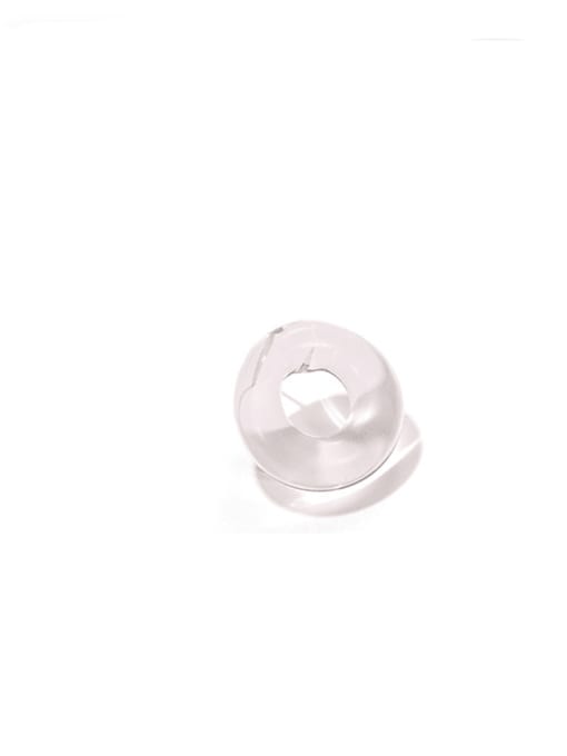 (pre sale) white single Coloured Glaze Round Vintage Stud Earring( Single)
