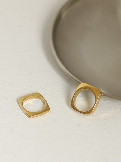 ACCA Brass Hollow Geometric Minimalist Band Ring 2