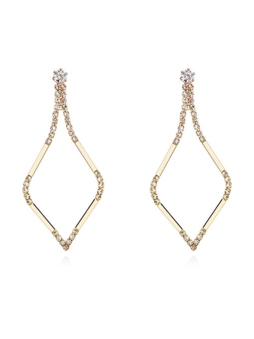 HYACINTH Copper Cubic Zirconia Geometric Minimalist Drop Trend Korean Fashion Earring 0