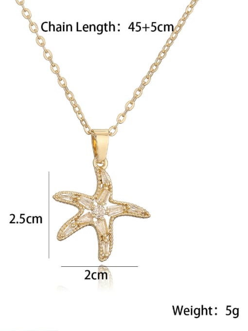 AOG Brass Cubic Zirconia Sea Star Trend Necklace 1