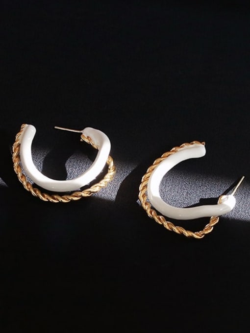 ACCA Brass Acrylic Geometric Minimalist Stud Earring