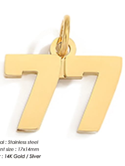 YP33070 77 Stainless steel Minimalist Icon Numeral Pendant