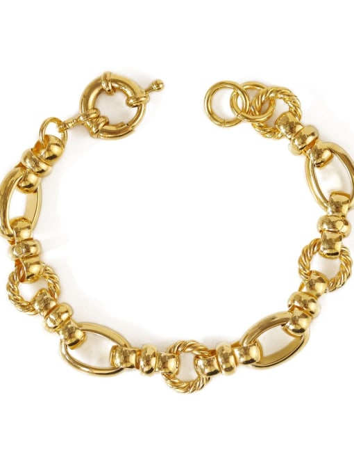 Style 3 (gold) Brass Hollow Geometric  Chain Vintage Link Bracelet