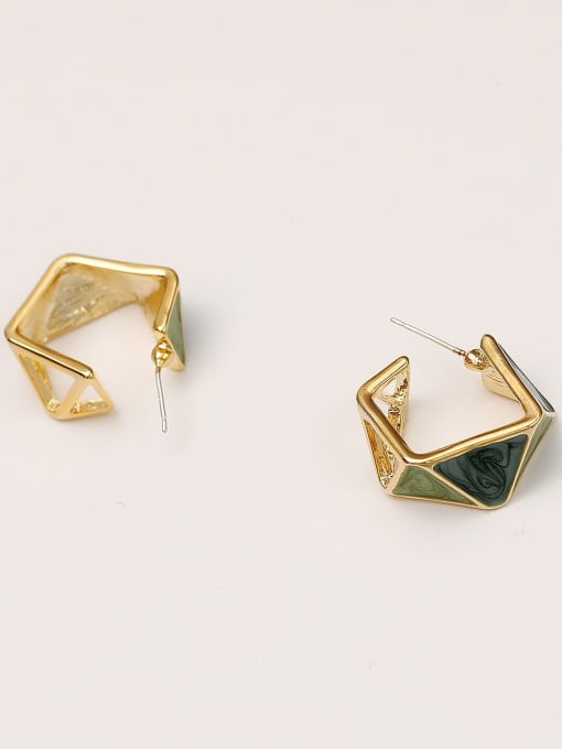 HYACINTH Brass Enamel Geometric Minimalist Stud Trend Korean Fashion Earring 2