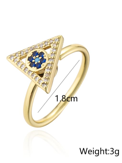 AOG Brass Cubic Zirconia Triangle Vintage Band Ring 3