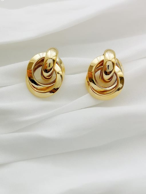 HYACINTH Copper Irregular Minimalist Stud Trend Korean Fashion Earring 1