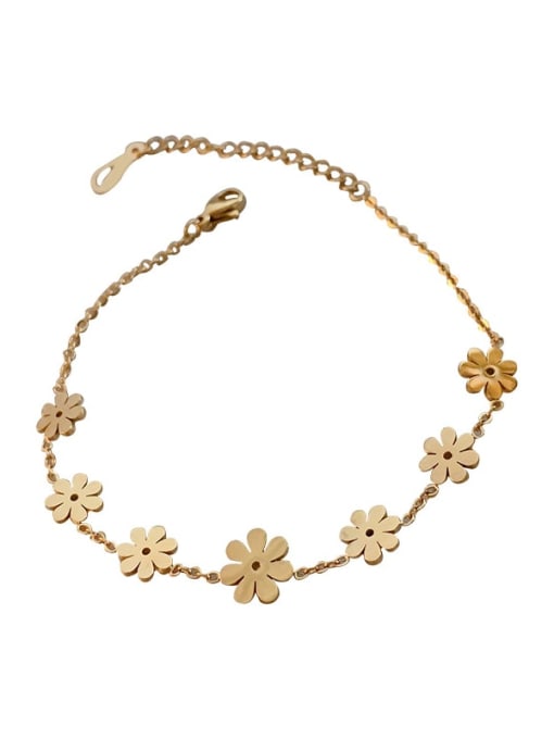 Papara Alloy Enamel Flower Minimalist Link Bracelet 0