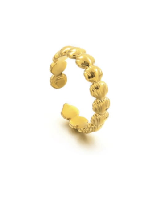 Golden shell Brass Heart Vintage Band Ring