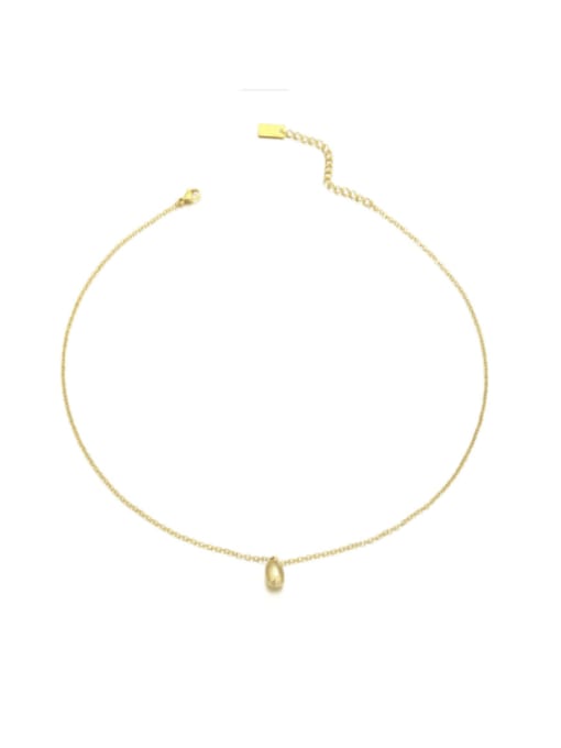 Gold Brass Water Drop Minimalist Stainless steel Chain Necklace