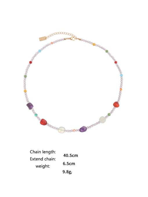 Five Color Brass Natural Stone Bohemia Irregular Bracelet and Necklace Set 2