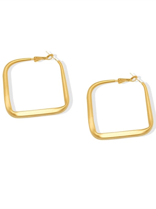 Dumb gold Brass Hollow Square Minimalist Stud Trend Korean Fashion Earring