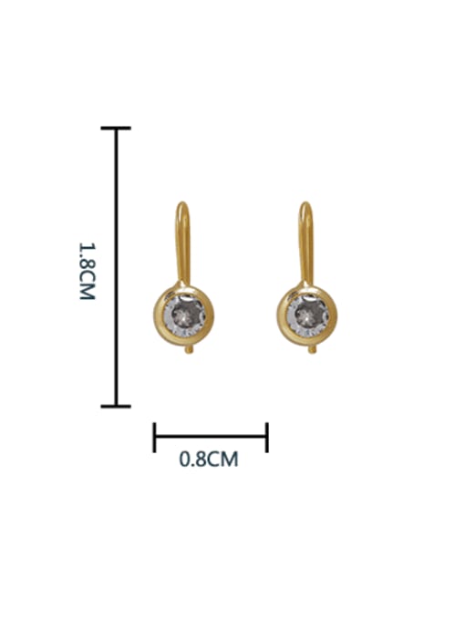 HYACINTH Brass Rhinestone Geometric Minimalist Hook Earring 1