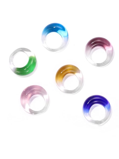 ACCA Millefiori Glass Multi Color Round Artisan Band Ring 0