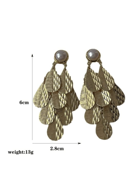 ZRUI Brass Leaf Minimalist Drop Earring 3