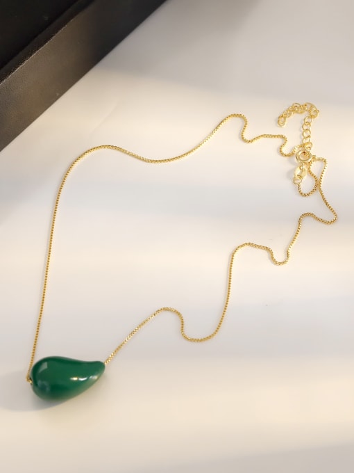 HYACINTH Brass Enamel Water Drop Minimalist Necklace