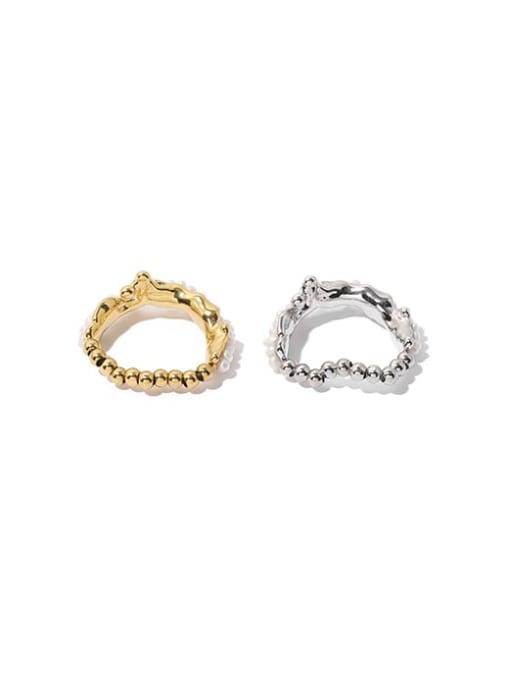 ACCA Brass Imitation Pearl Geometric Vintage Bead Ring 3
