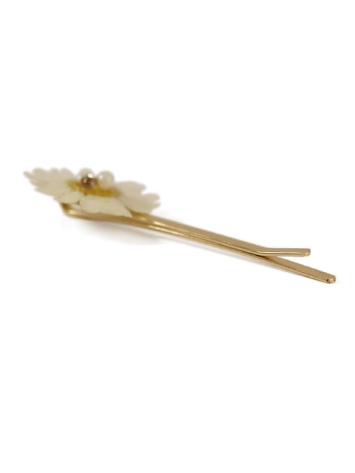 Five Color Alloy Imitation Pearl Minimalist Flower  Hair Pin 2
