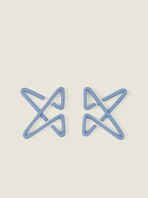 Blue Earrings Alloy Enamel Star Cute Stud Earring
