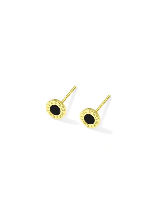 YOUH Brass Enamel Round Minimalist Stud Earring 0