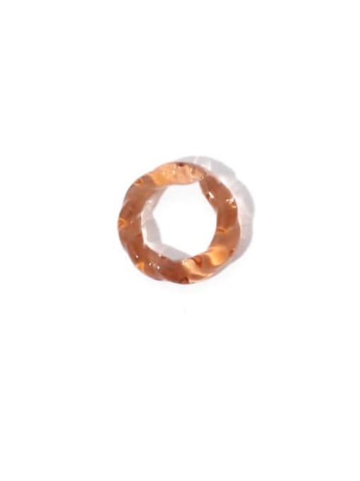 Pink orange Millefiori Glass Geometric Personality color translucent Twisted Ring