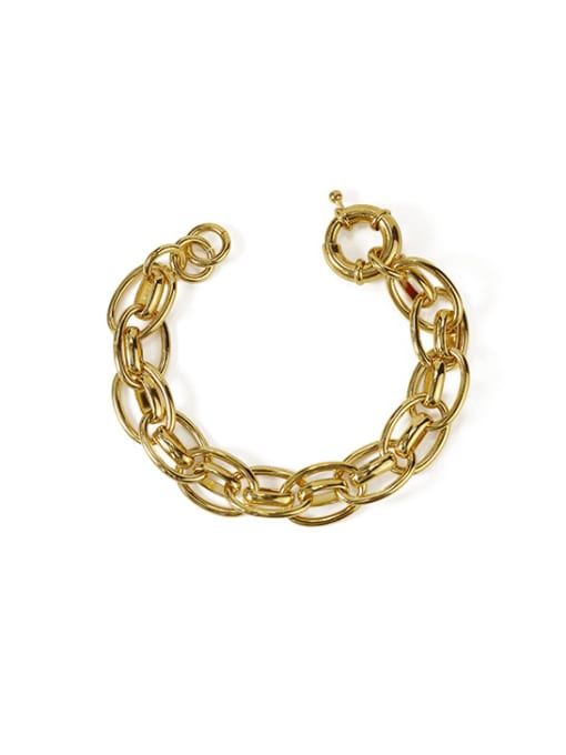 ACCA Brass Hollow Geometric  Chain Vintage Link Bracelet