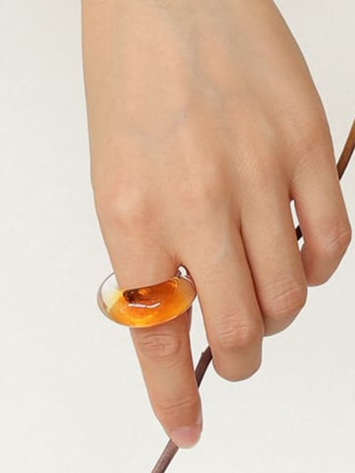Five Color Hand Glass Geometric Minimalist Band Ring 1