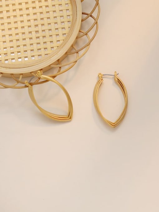HYACINTH Copper Hollow Geometric Minimalist Drop Trend Korean Fashion Earring 1