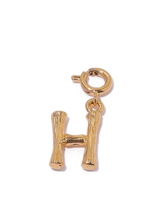 H Brass Minimalist  Letter Pendant