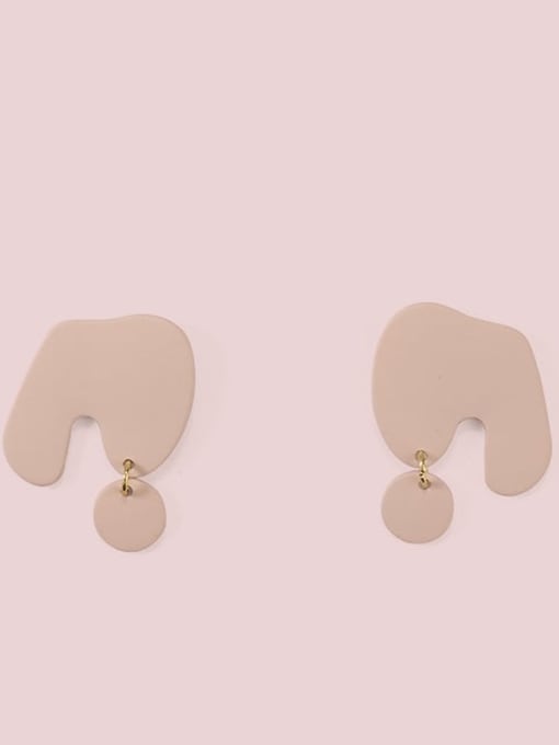 Pink wide Alloy Acrylic Geometric Minimalist Stud Earring