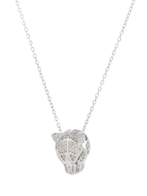 YOUH Brass Cubic Zirconia Leopard Dainty Necklace
