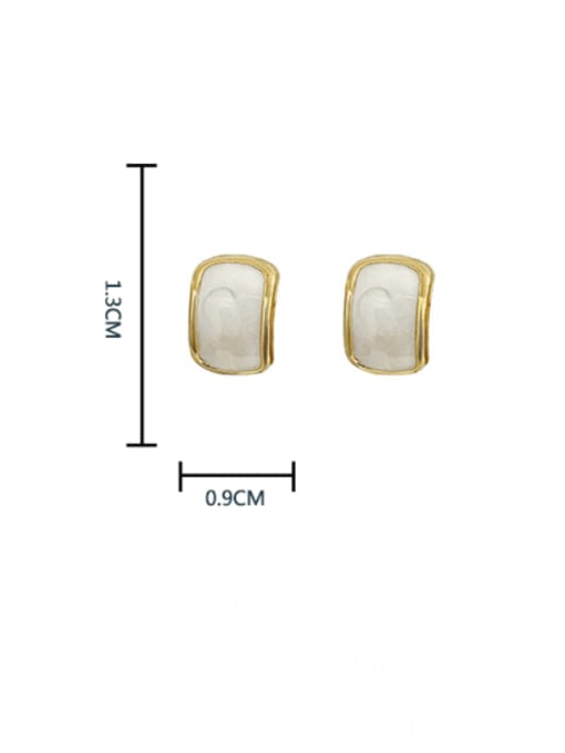 HYACINTH Brass Cats Eye Geometric Minimalist Stud Earring 3