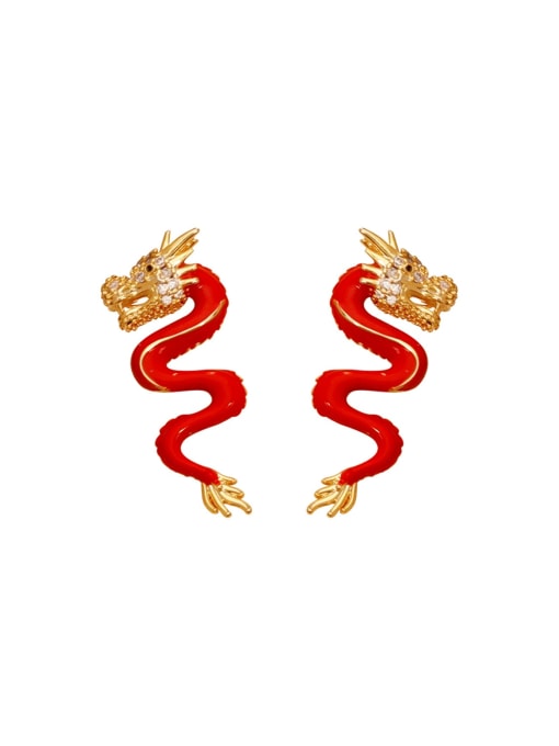HYACINTH Brass Enamel Zodiac Trend Stud Earring