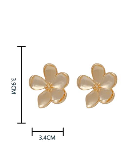 HYACINTH Brass Flower Minimalist Stud Earring 1
