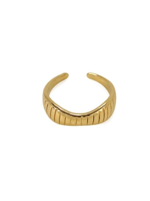 golden Brass Smooth Irregular Vintage Band Ring
