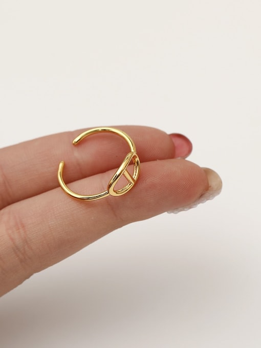 HYACINTH Brass Geometric Minimalist Band Fashion Ring 2