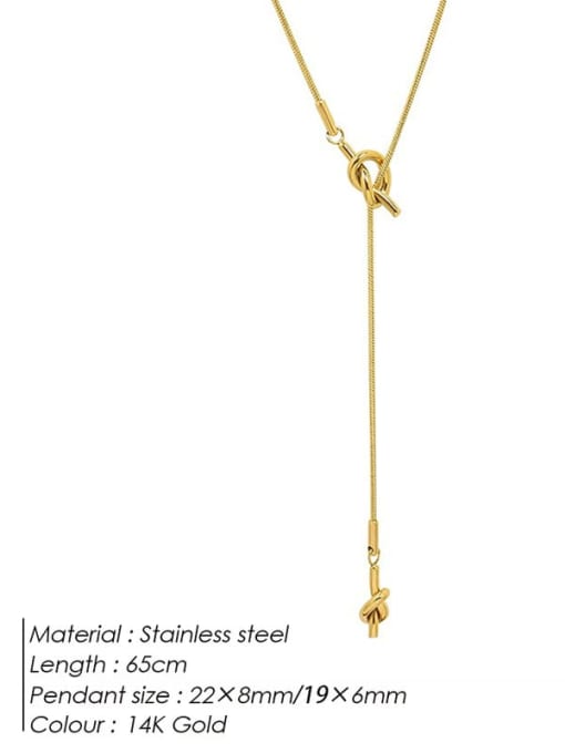 golden Stainless steel Tassel Minimalist Lariat Necklace