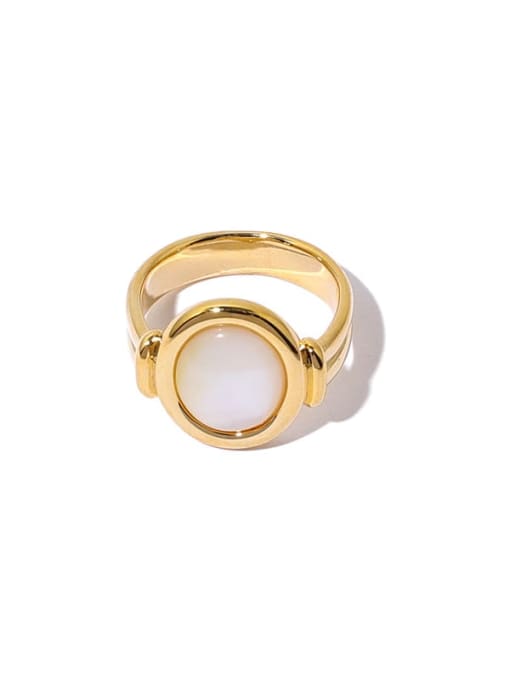 Five Color Brass Shell Geometric Vintage Band Ring 0