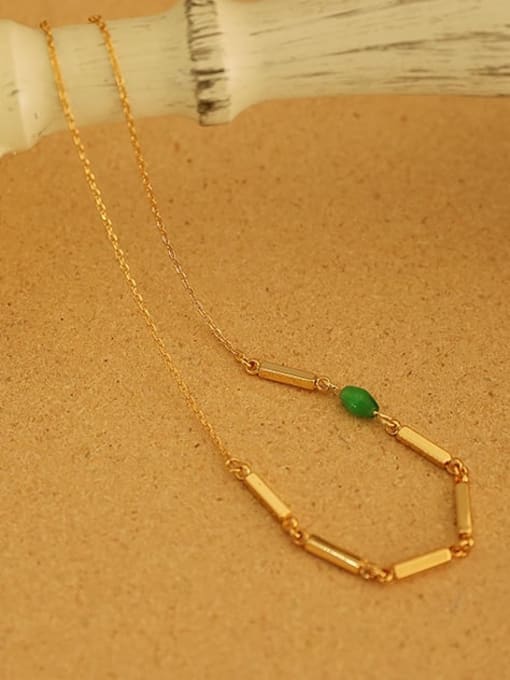 Five Color Brass Geometric Vintage Splicing  Necklace 2