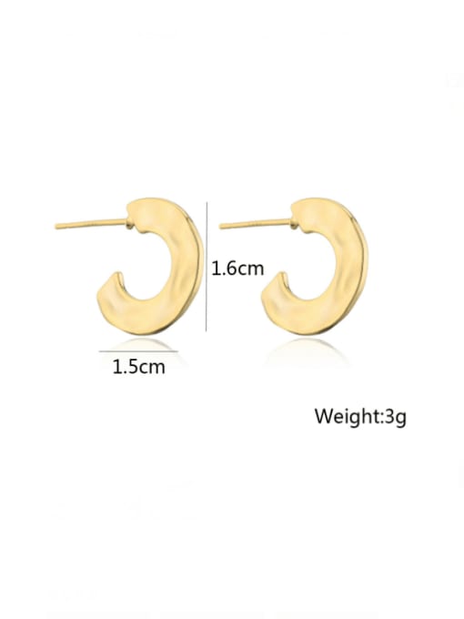 AOG Brass Smooth Geometric Minimalist Stud Earring 2