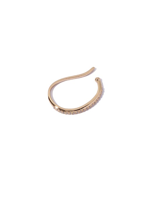 Gold single sale Brass Cubic Zirconia Geometric Minimalist Single Earring