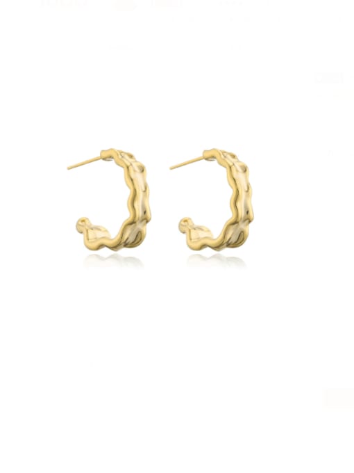 41496 Brass Geometric Minimalist Stud Earring