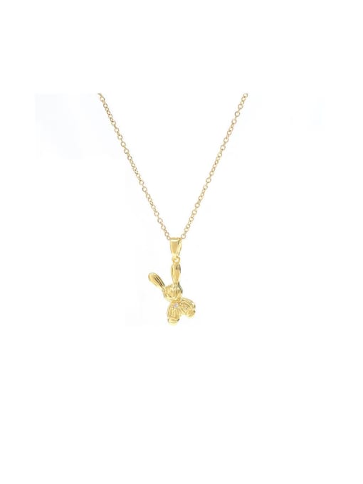 YOUH Brass Cubic Zirconia Rabbit Cute Necklace 0