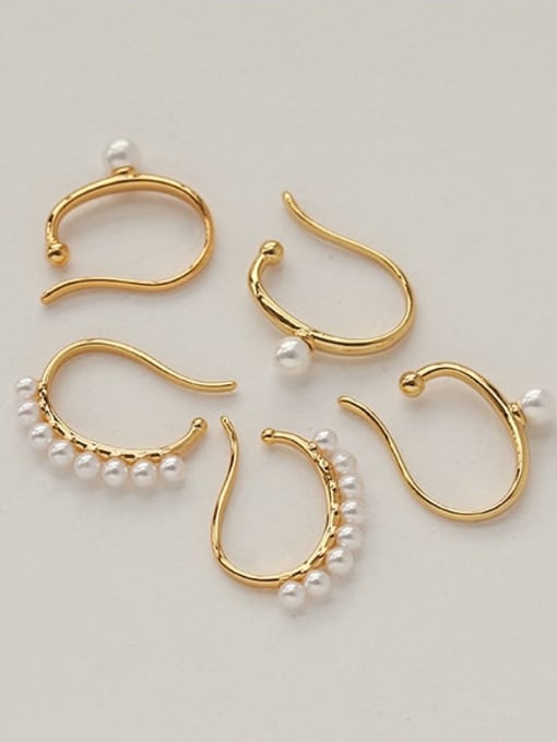 ACCA Brass Imitation Pearl Geometric Vintage Single Earring 2