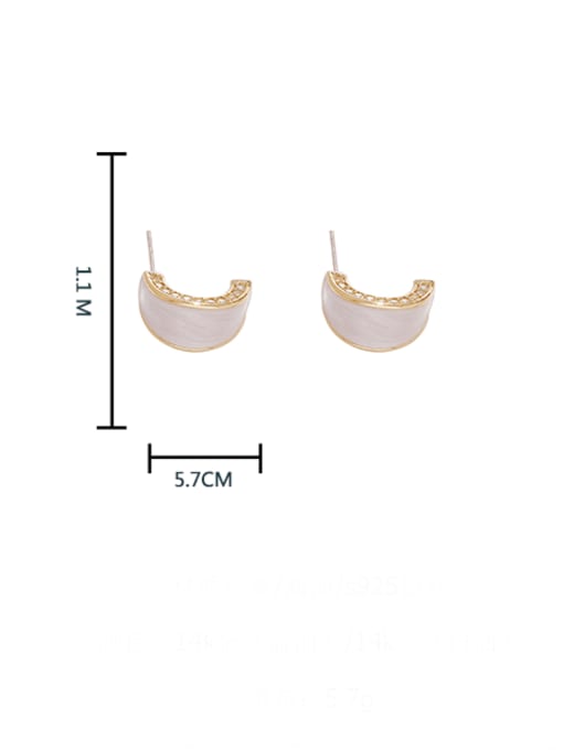 HYACINTH Brass Enamel Geometric Minimalist Stud Earring 3