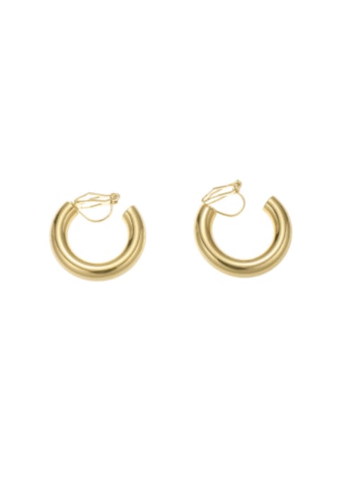 Five Color Brass Geometric Minimalist Clip Earring 3
