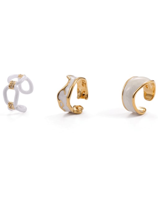 Five Color Brass Enamel Geometric Minimalist Band Ring 2