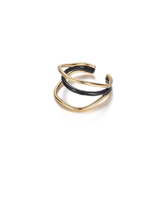 ACCA Brass Geometric Vintage Stackable Ring 0