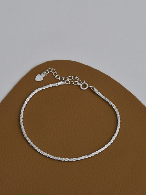 Silver SL89398 Brass Geometric Dainty Bracelet