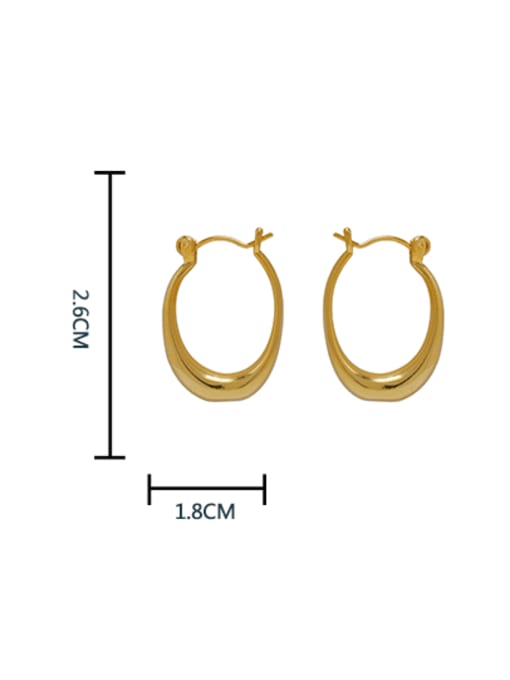 HYACINTH Brass Geometric Minimalist Huggie Earring 3