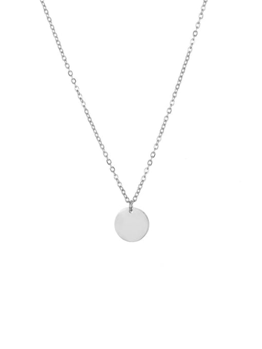 Desoto Stainless steel Round Minimalist Necklace 4